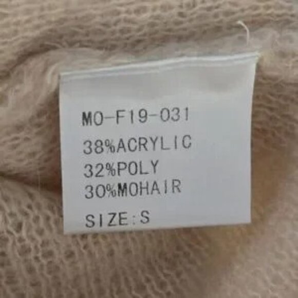 Marie Oliver Off The Shoulder Mohair Knit Sweater Blush Pink Small Lke New - Picture 8 of 8